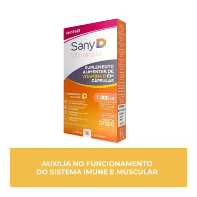 Vitamina D Sany 1.000Ui Aché Caixa Com 30 Cápsulas